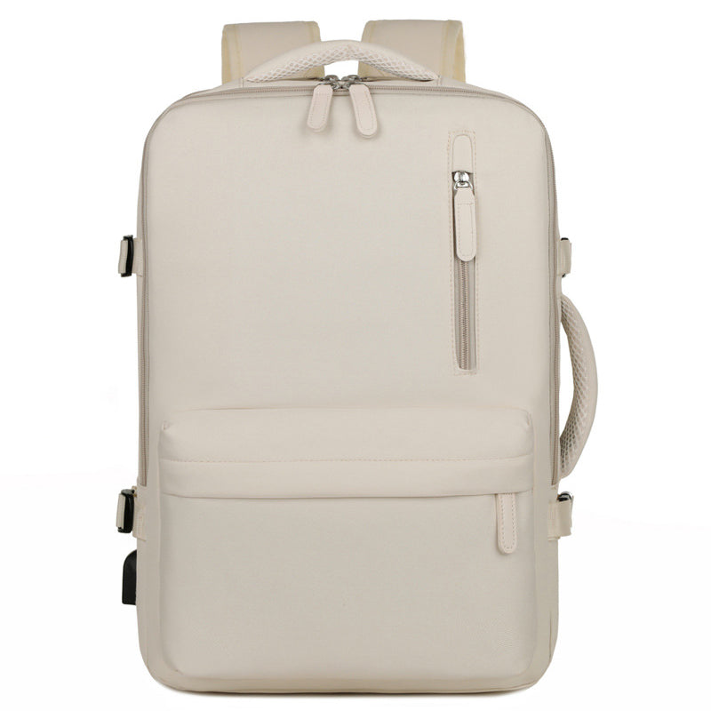Travel Backpack Fit 15.6 Inch Laptop Computer Work Bag with USB Charging Port - Beige Travel Backpack Fit 15.6 Inch Laptop Computer Work Bag with USB Charging Port - Beige